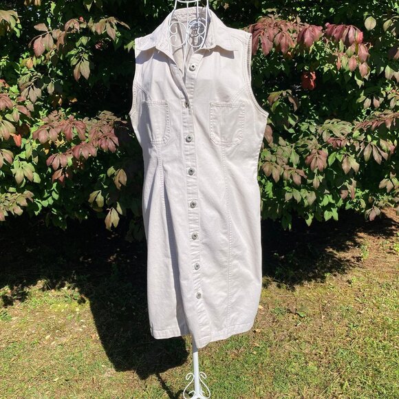 vintage cottage core dress jumper minimal 90s 1990s linen cotton western | M-L | - Picture 1 of 10